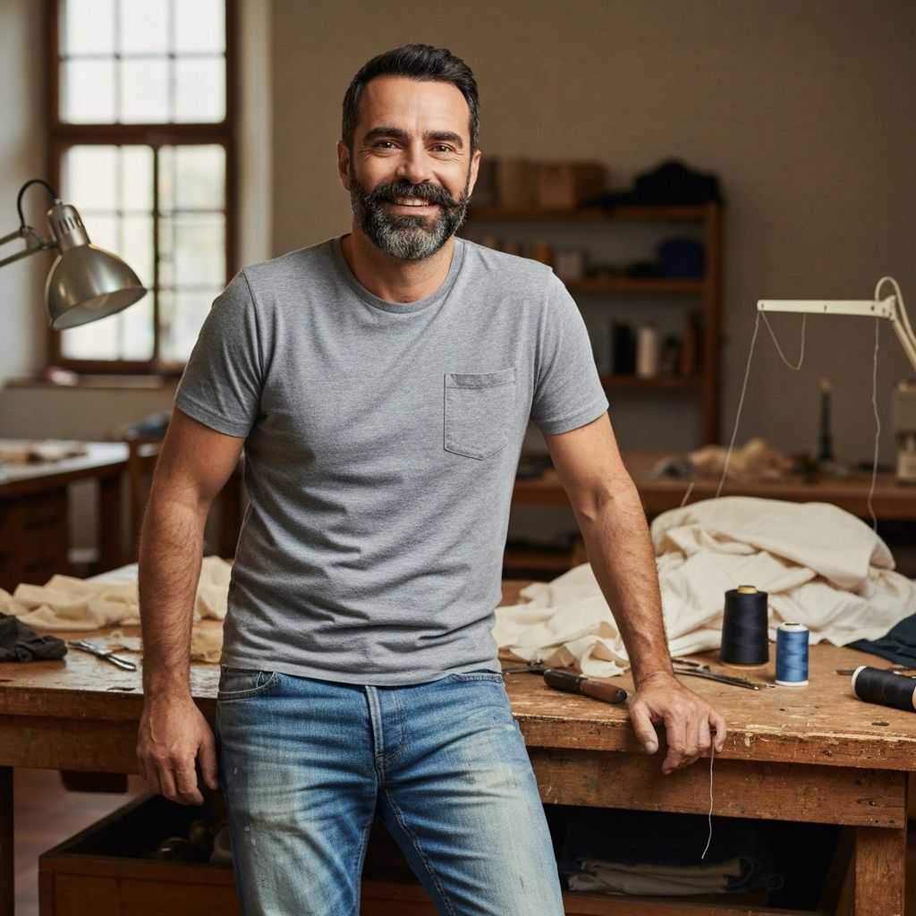Kyriakos at work in the workshop